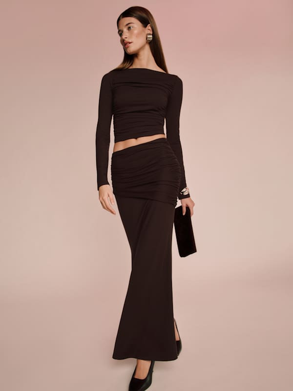 Emi Knit Two Piece - Black Currant